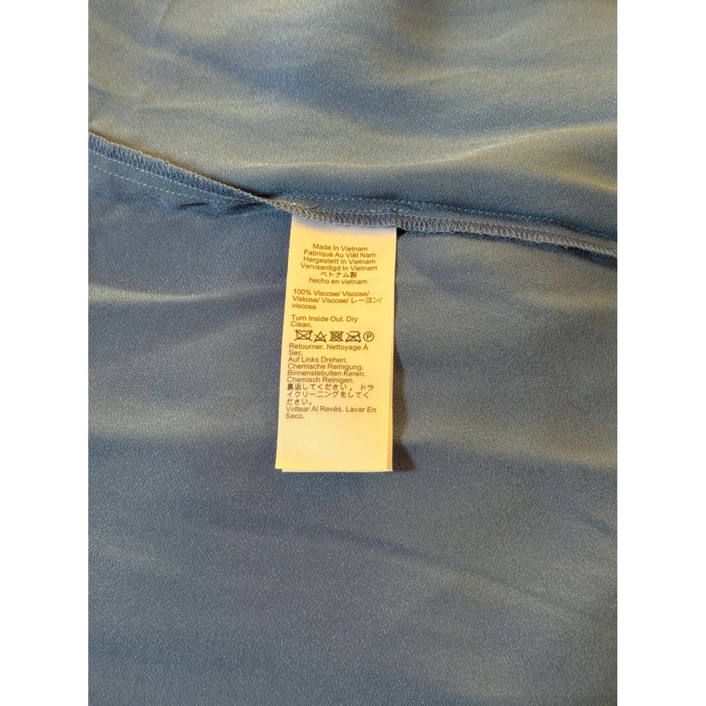 J.Crew Luster Crepe Midi Shirtdress Delphinium Blue Gold Button BU107 Womens 12 - Picture 6 of 9